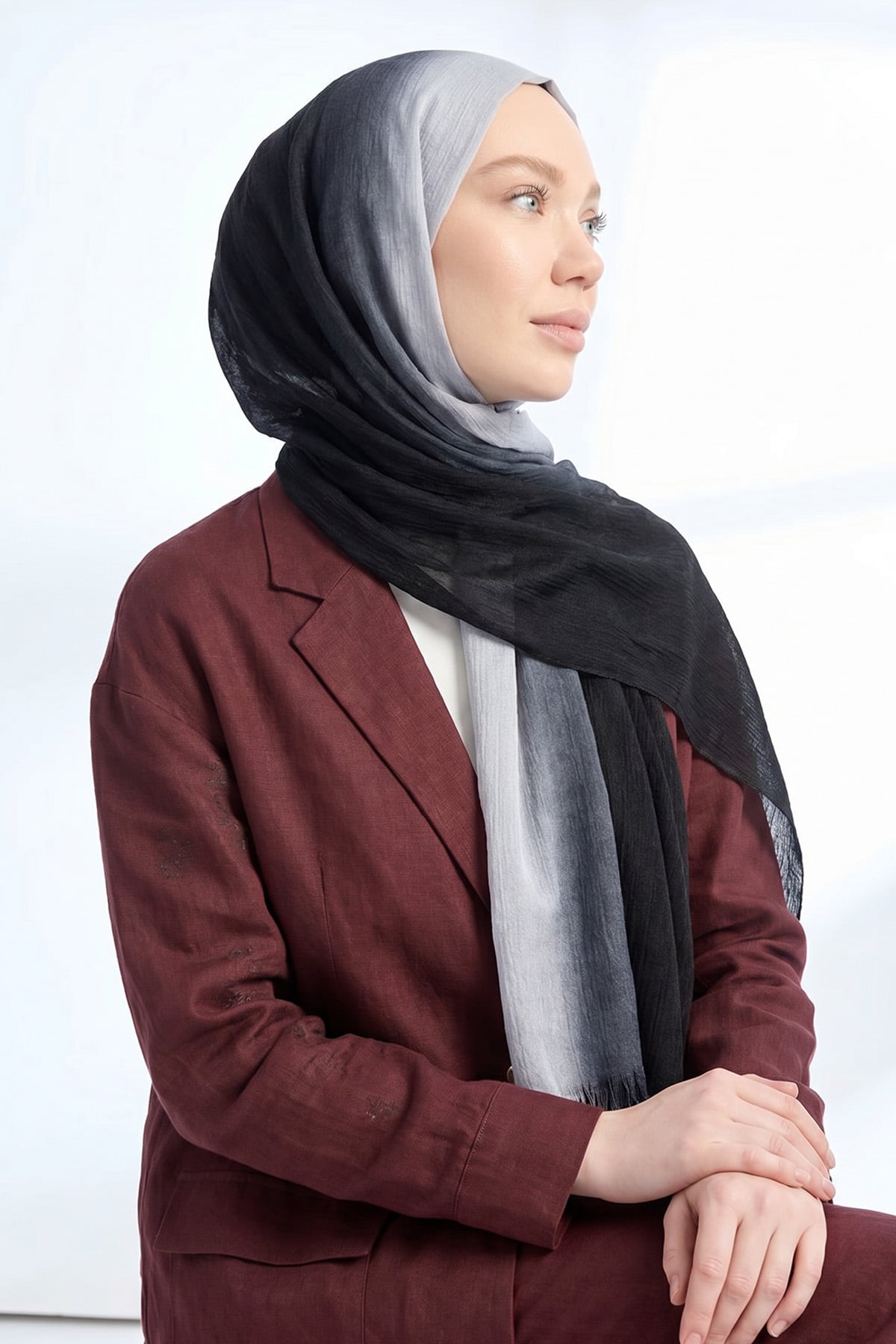  PURE COMFORT VİSKOZ ŞAL - SİYAH-GÜMÜŞ