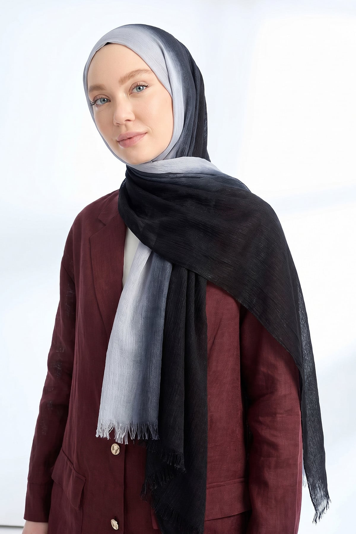  PURE COMFORT VİSKOZ ŞAL - SİYAH-GÜMÜŞ
