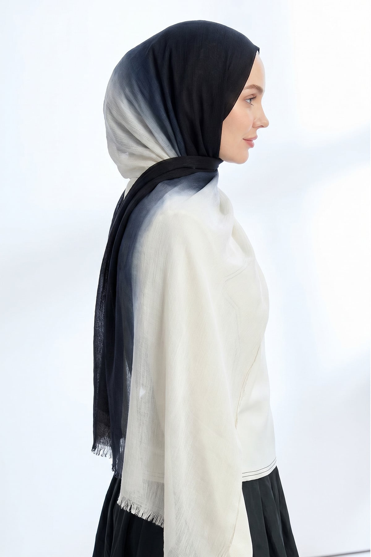  PURE COMFORT VİSKOZ ŞAL - SİYAH-KREM