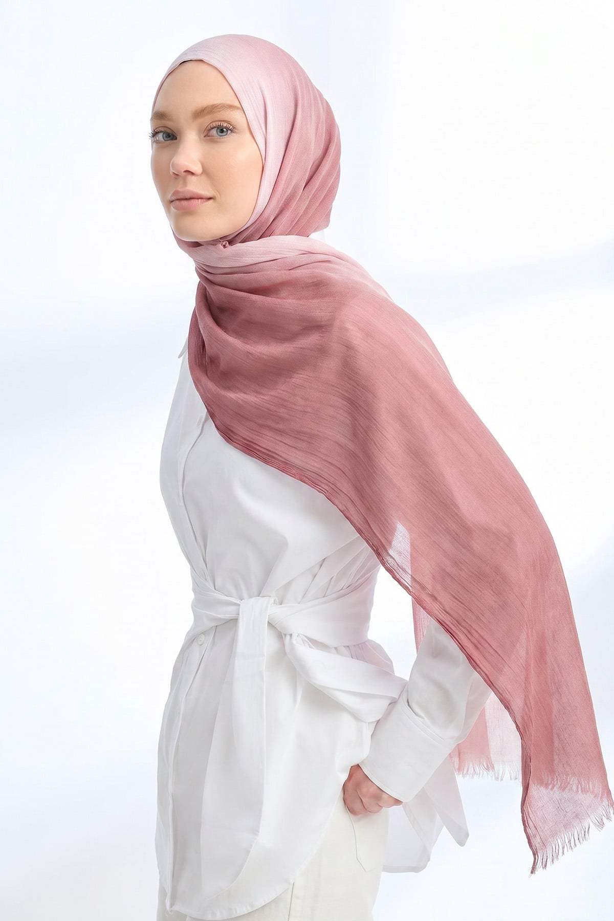 PURE COMFORT VİSKOZ ŞAL - SOĞAN KABUĞU-PUDRA
