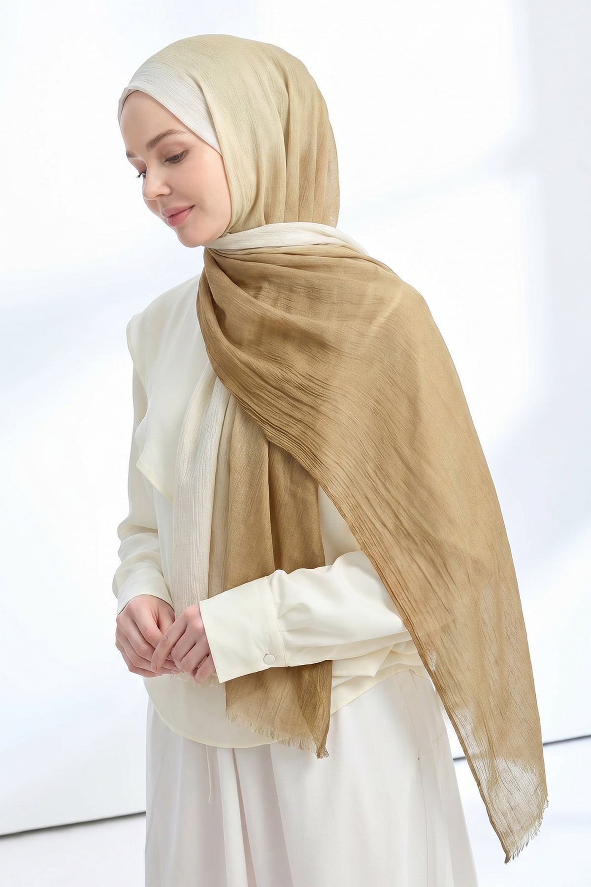  PURE COMFORT VİSKOZ ŞAL - SÜTLÜ KAHVE-KREM