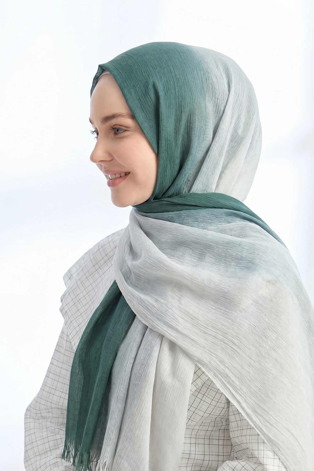  PURE COMFORT VİSKOZ ŞAL - ZÜMRÜT-EKRU