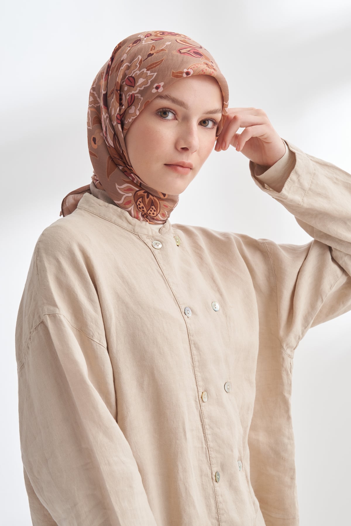 ANATOLIAN BLOOM DESEN THE TENCEL EDIT EŞARP - LATTE