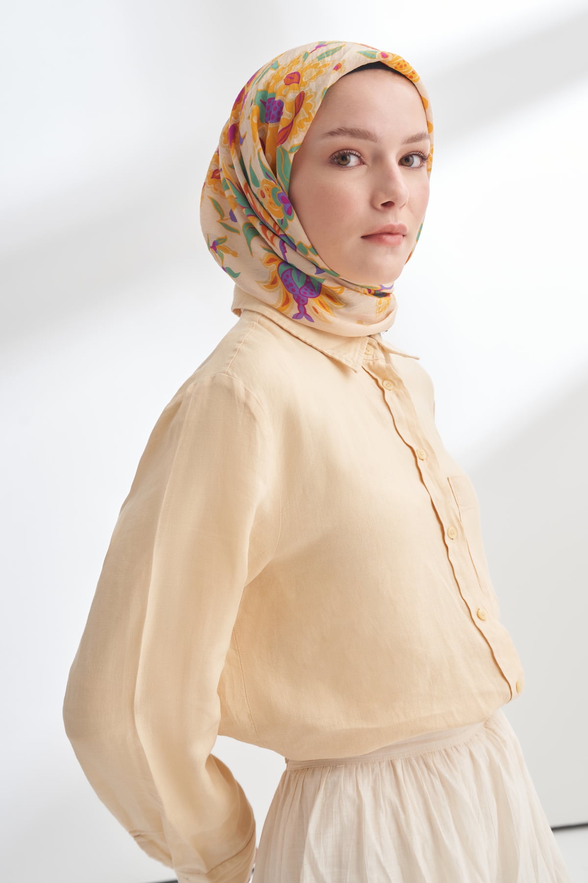 ANATOLIAN BLOOM DESEN THE TENCEL EDIT EŞARP - ÇAM YEŞİLİ