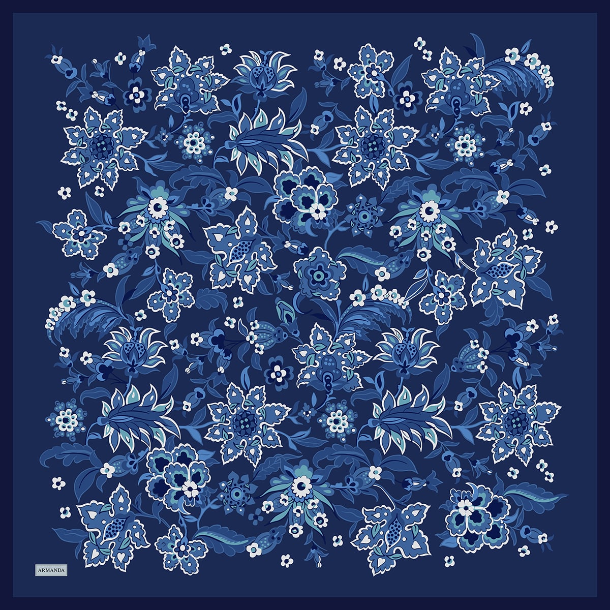 ANATOLIAN BLOOM DESEN THE TENCEL EDIT EŞARP - GECE MAVİSİ
