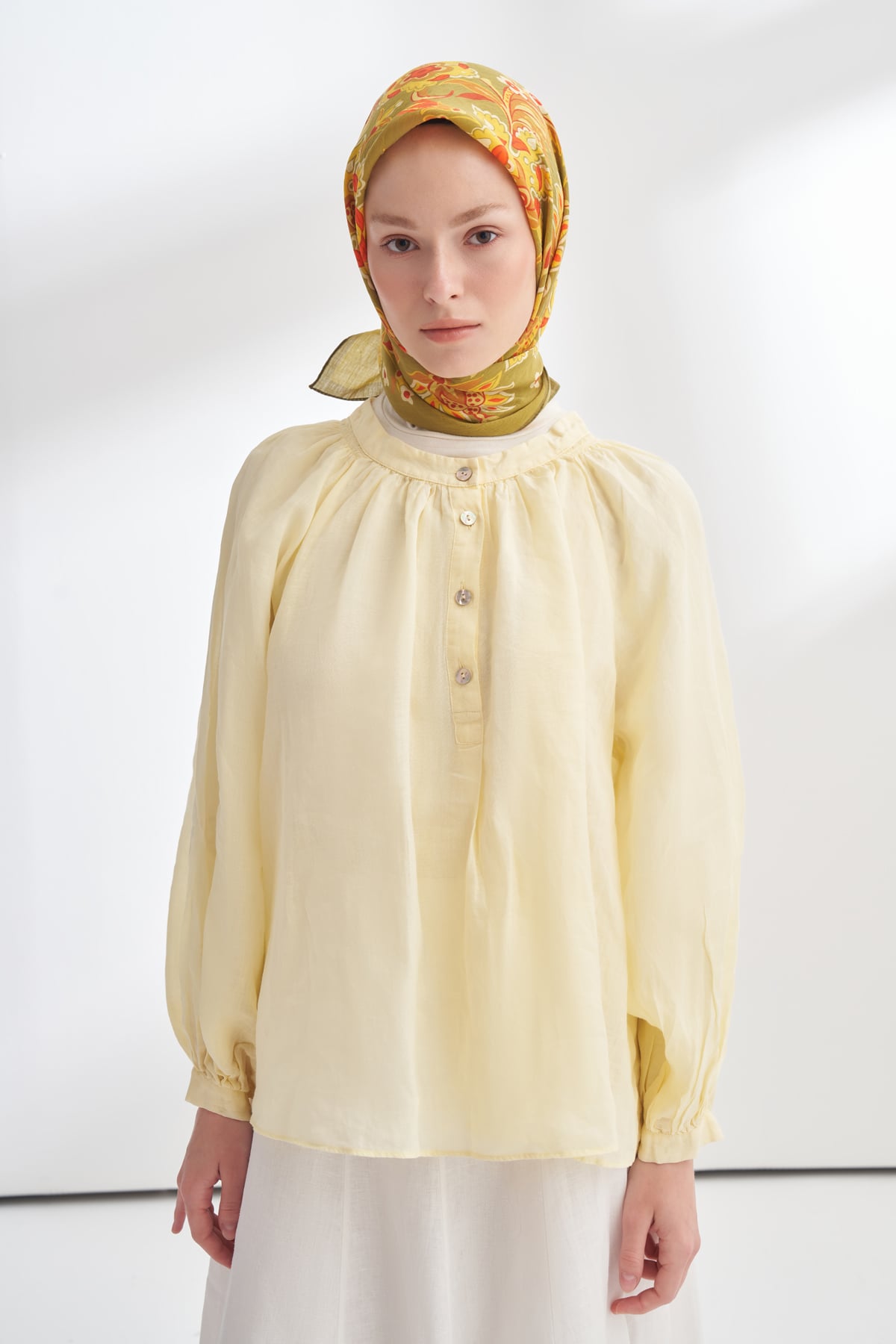 ANATOLIAN BLOOM DESEN THE TENCEL EDIT EŞARP - KOYU YAĞ YEŞİLİ