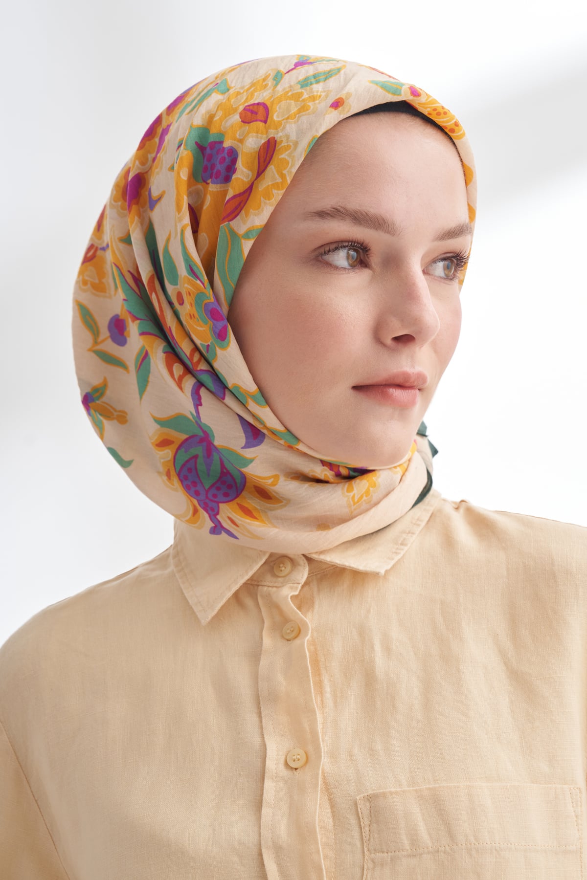ANATOLIAN BLOOM DESEN THE TENCEL EDIT EŞARP - ÇAM YEŞİLİ