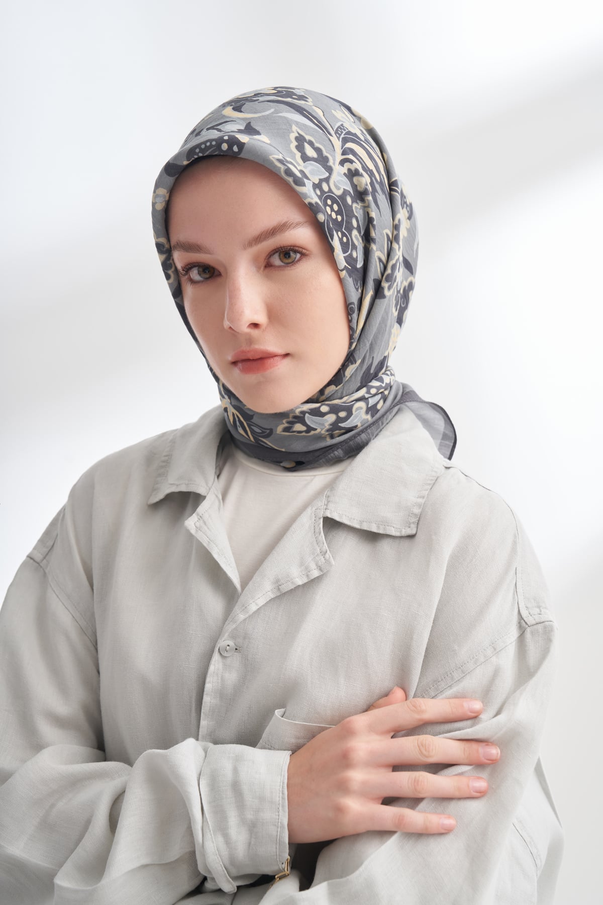 ANATOLIAN BLOOM DESEN THE TENCEL EDIT EŞARP - FÜME