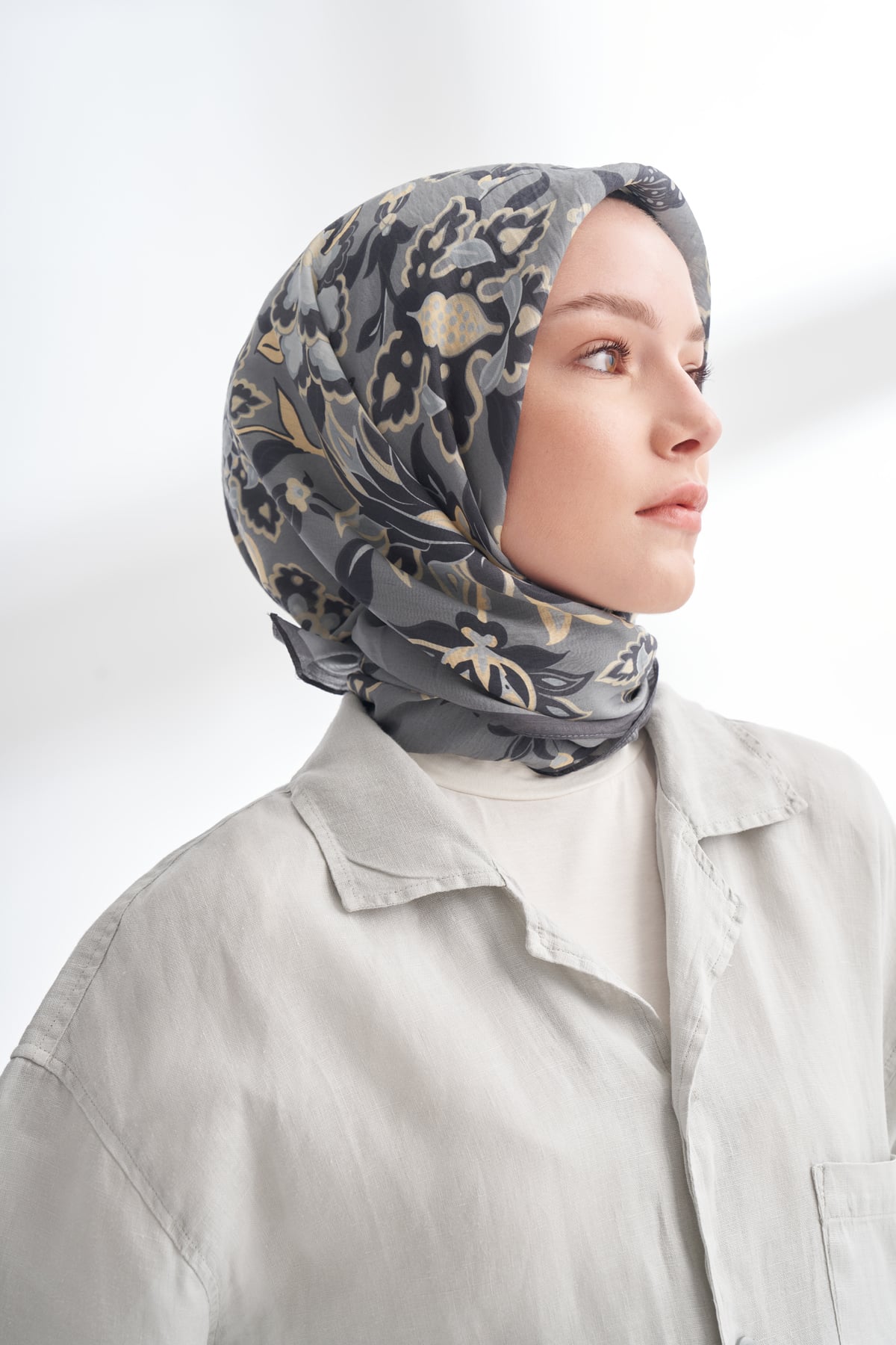 ANATOLIAN BLOOM DESEN THE TENCEL EDIT EŞARP - FÜME