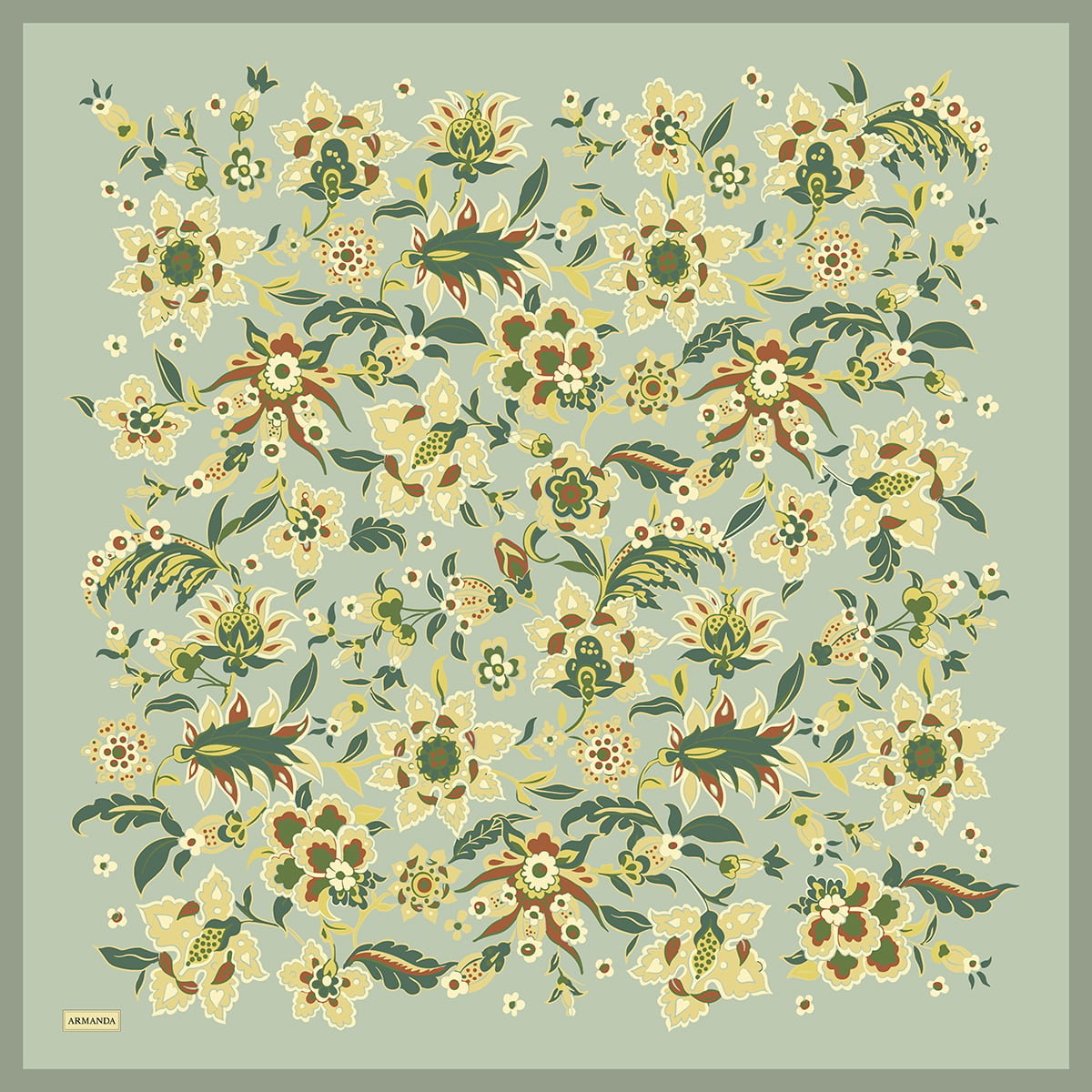 ANATOLIAN BLOOM DESEN THE TENCEL EDIT EŞARP - KETEN YEŞİLİ