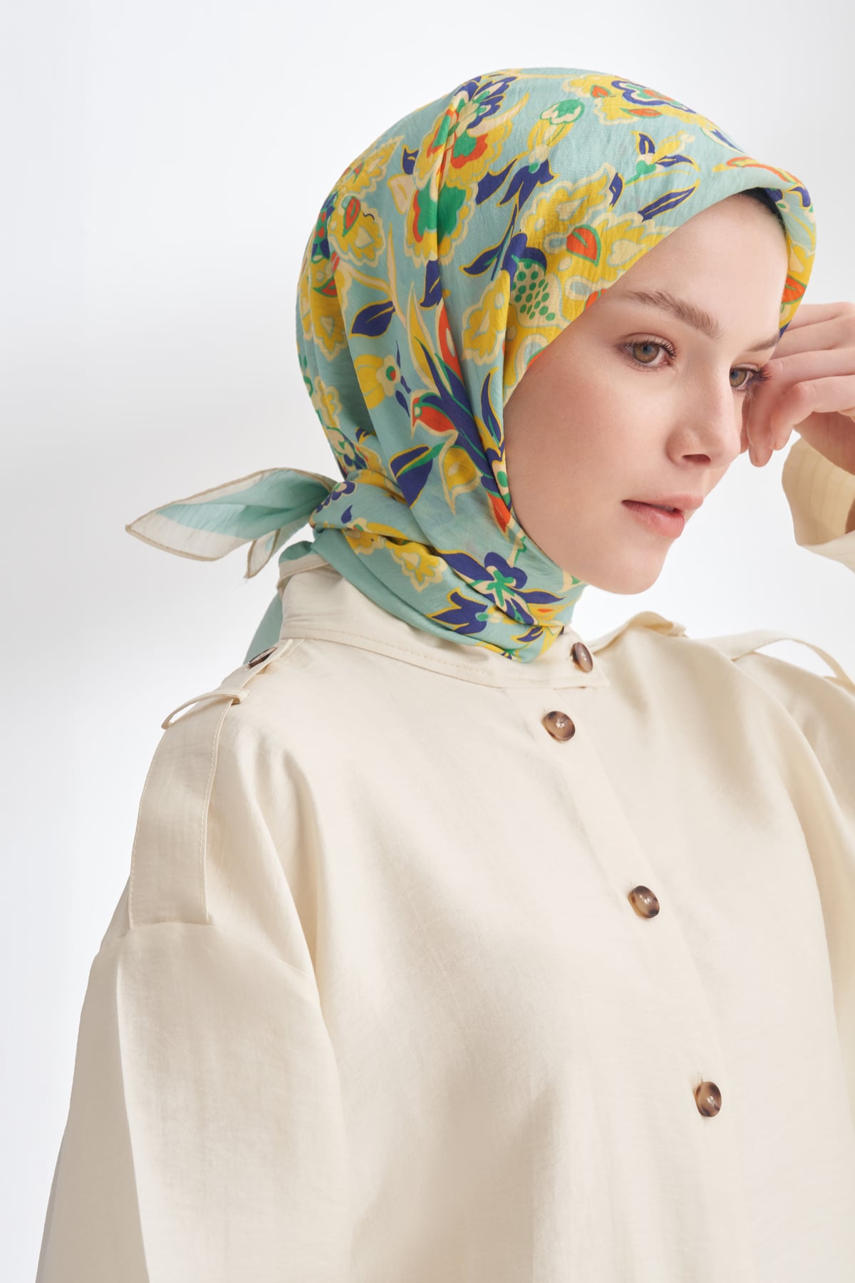ANATOLIAN BLOOM DESEN THE TENCEL EDIT EŞARP - MİNT YEŞİLİ