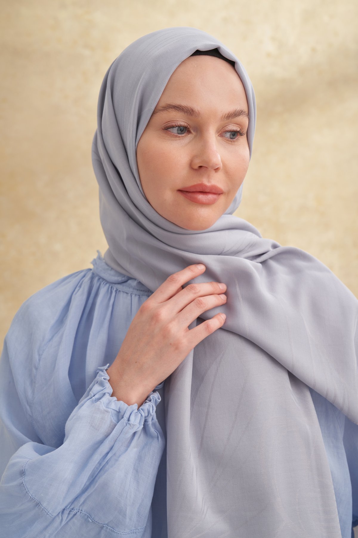 BAMBU FELORE DESEN ŞAL  - GRİ
