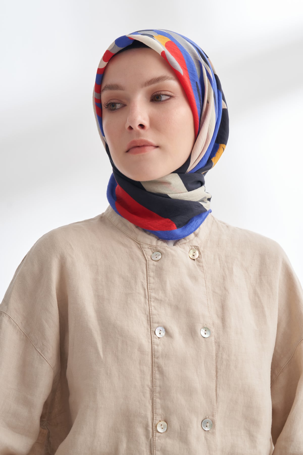 BLOOM FLOW DESEN THE TENCEL EDIT EŞARP - SAKS - LACİVERT