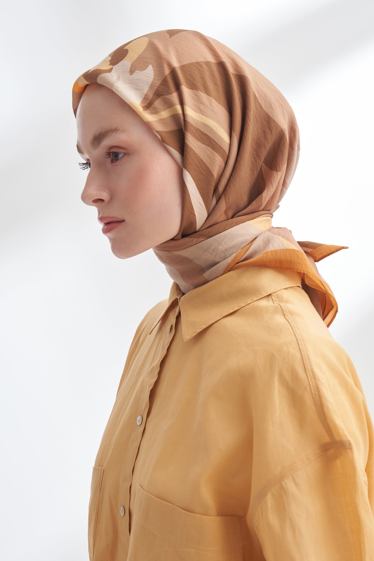 BLOOM FLOW DESEN THE TENCEL EDIT EŞARP - KARAMEL
