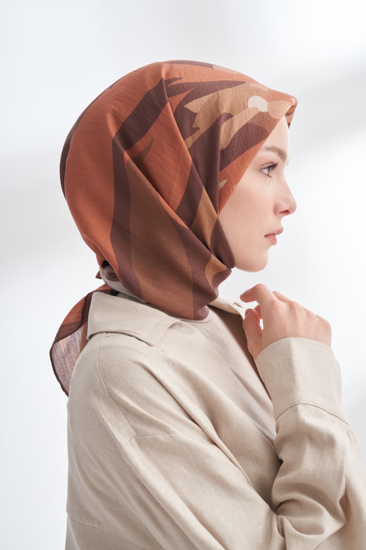BLOOM FLOW DESEN THE TENCEL EDIT EŞARP - ALMOND