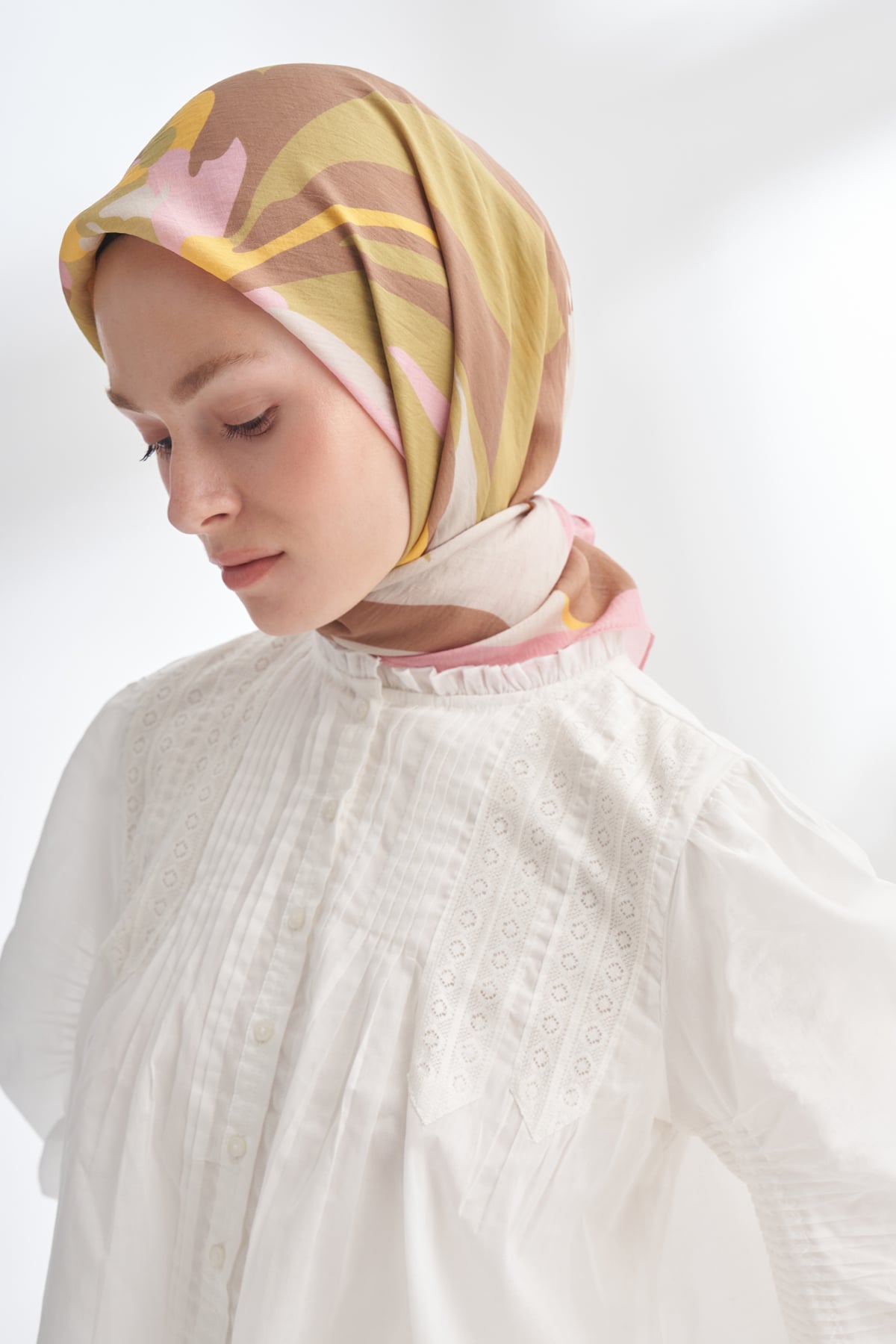 BLOOM FLOW DESEN THE TENCEL EDIT EŞARP - PUDRA