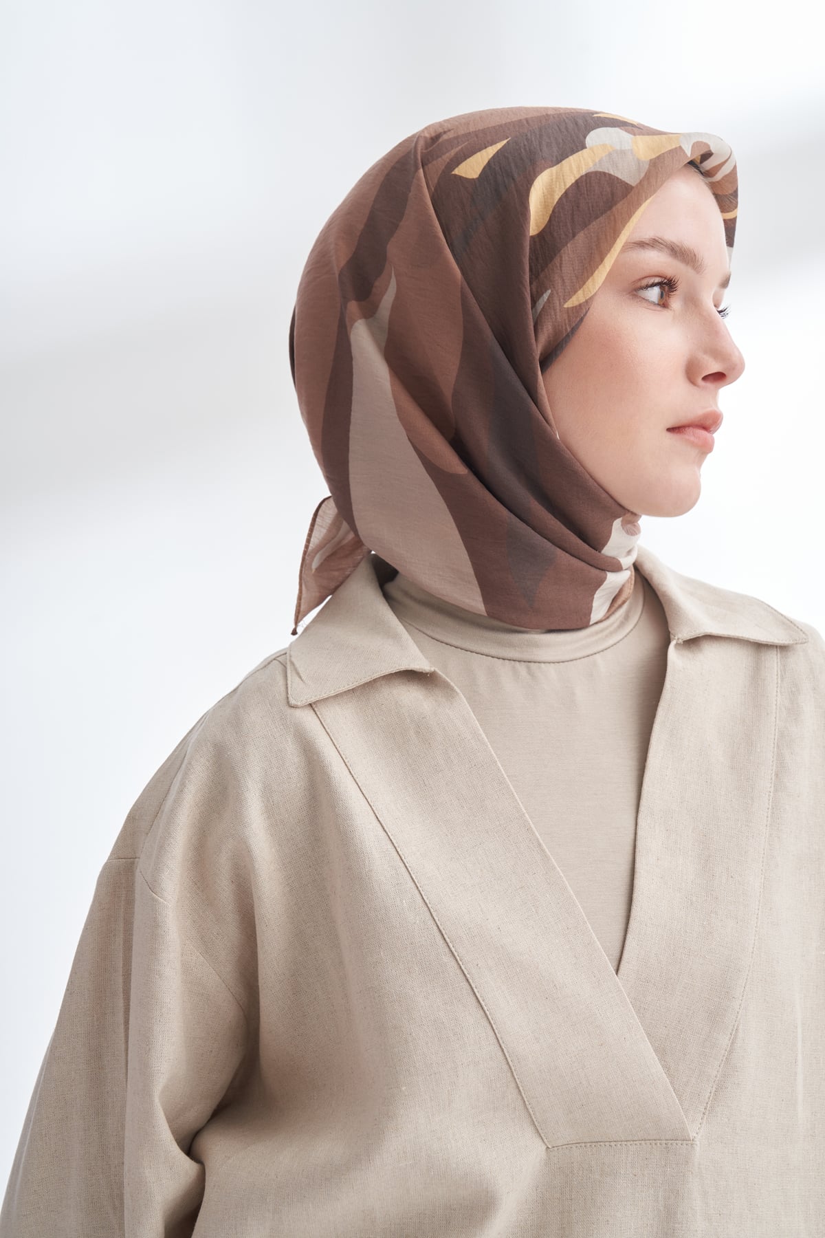 BLOOM FLOW DESEN THE TENCEL EDIT EŞARP - VİZON