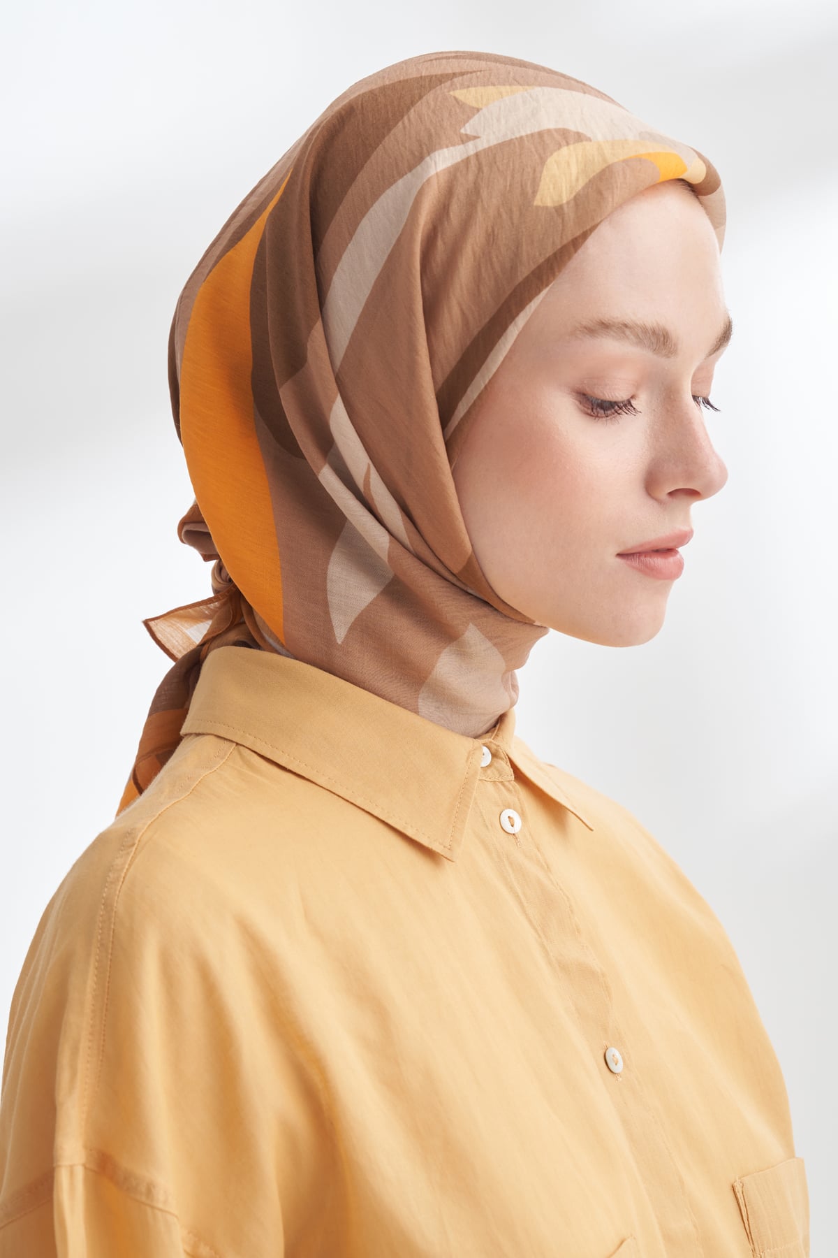 BLOOM FLOW DESEN THE TENCEL EDIT EŞARP - KARAMEL