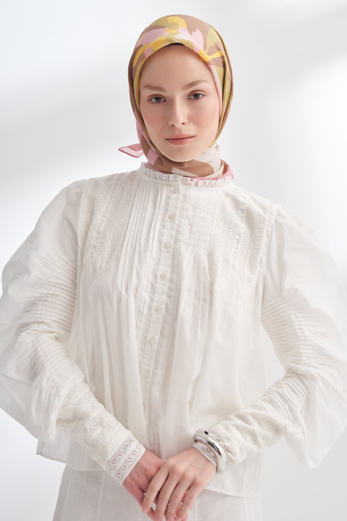 BLOOM FLOW DESEN THE TENCEL EDIT EŞARP - PUDRA