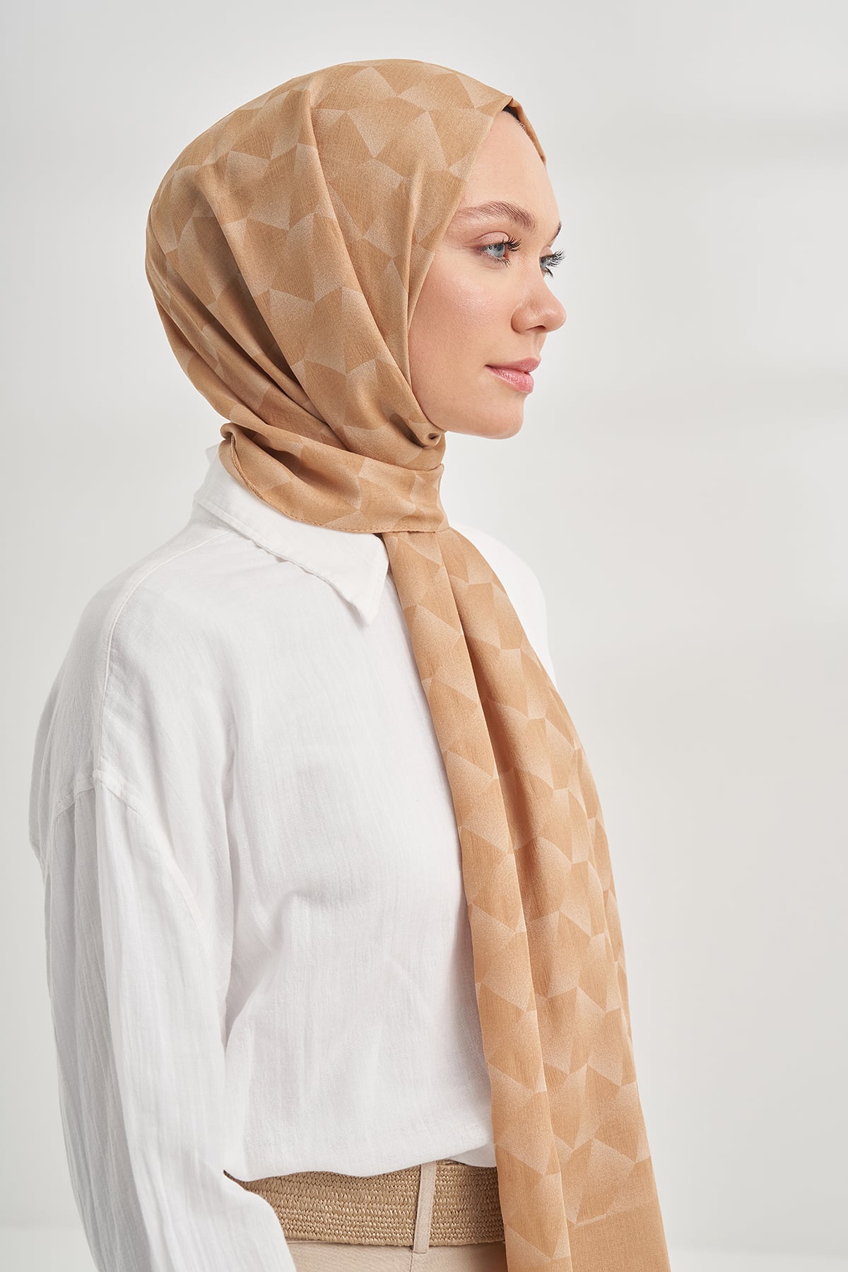 COTTON MONOGRAM GEOMETRİK DESEN ŞAL - DORE