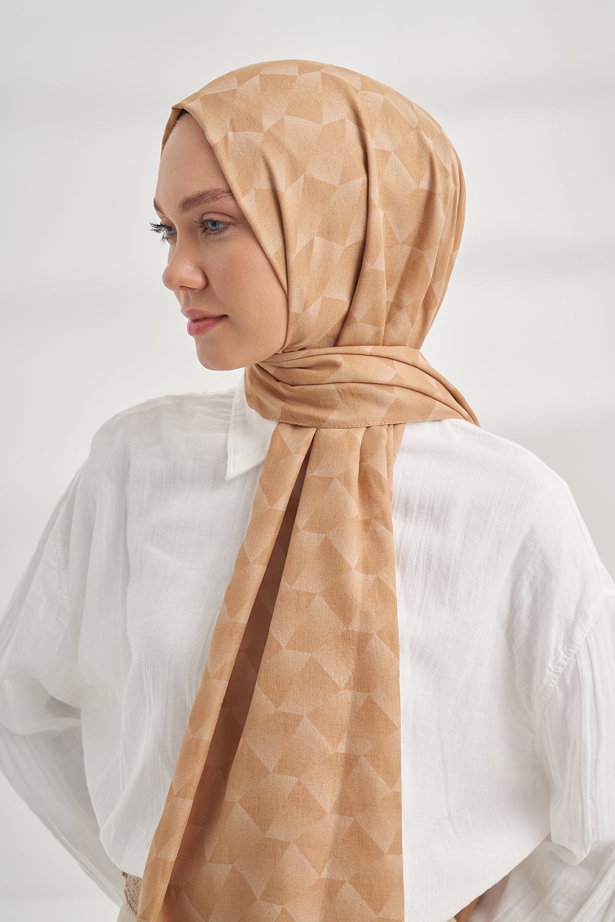 COTTON MONOGRAM GEOMETRİK DESEN ŞAL - DORE