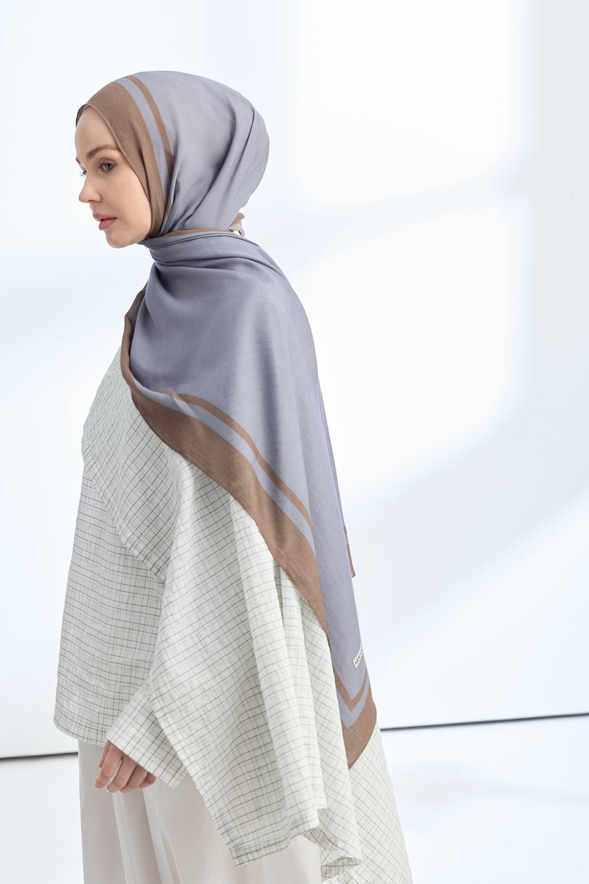 ELEGANT HARMONY FRAME DESEN ŞAL - HAVACI MAVİ