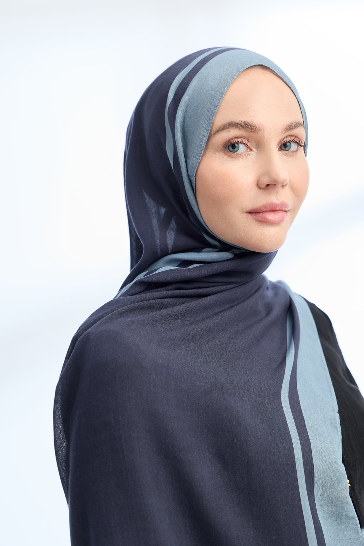 ELEGANT HARMONY FRAME DESEN ŞAL - LACİVERT - MAVİ
