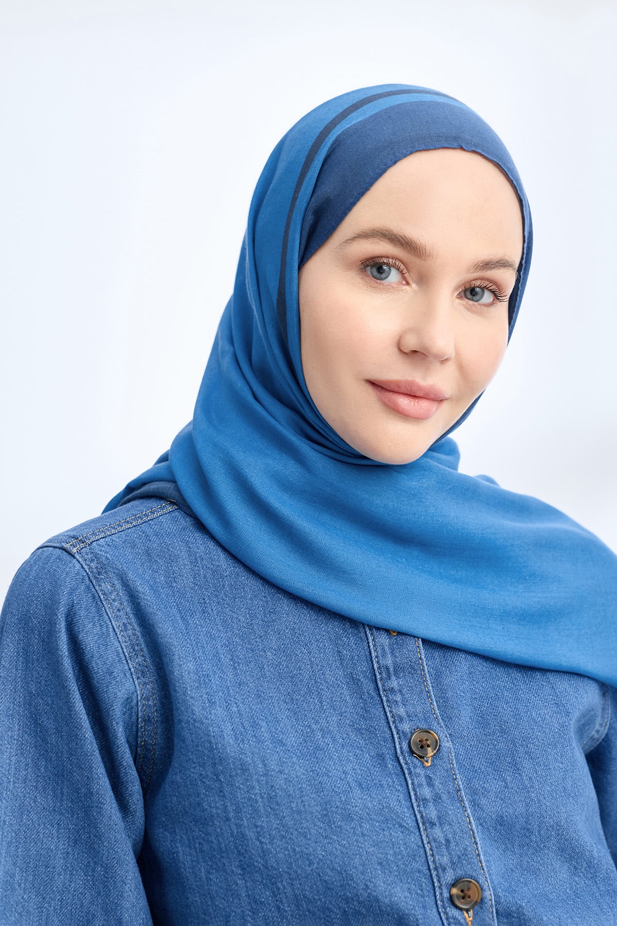 ELEGANT HARMONY FRAME DESEN ŞAL - PETROL MAVİSİ