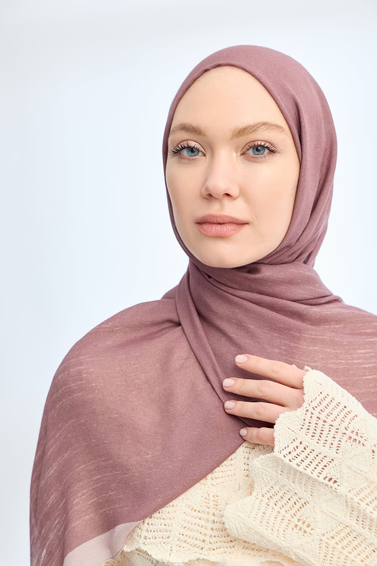 ELEGANT HARMONY LINORA DESEN ŞAL  - GÜL KURUSU