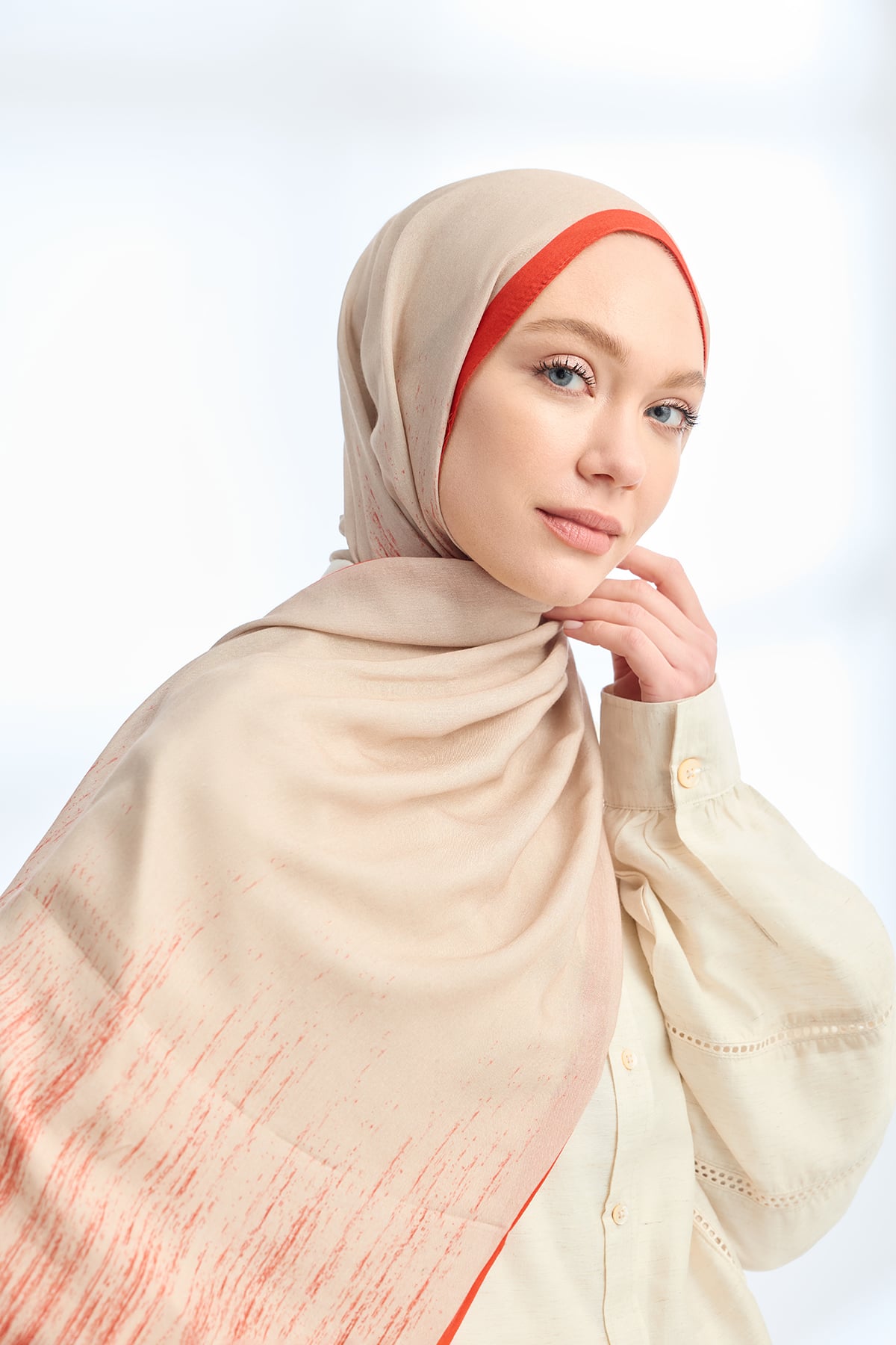 ELEGANT HARMONY LINORA DESEN ŞAL - KIRMIZI