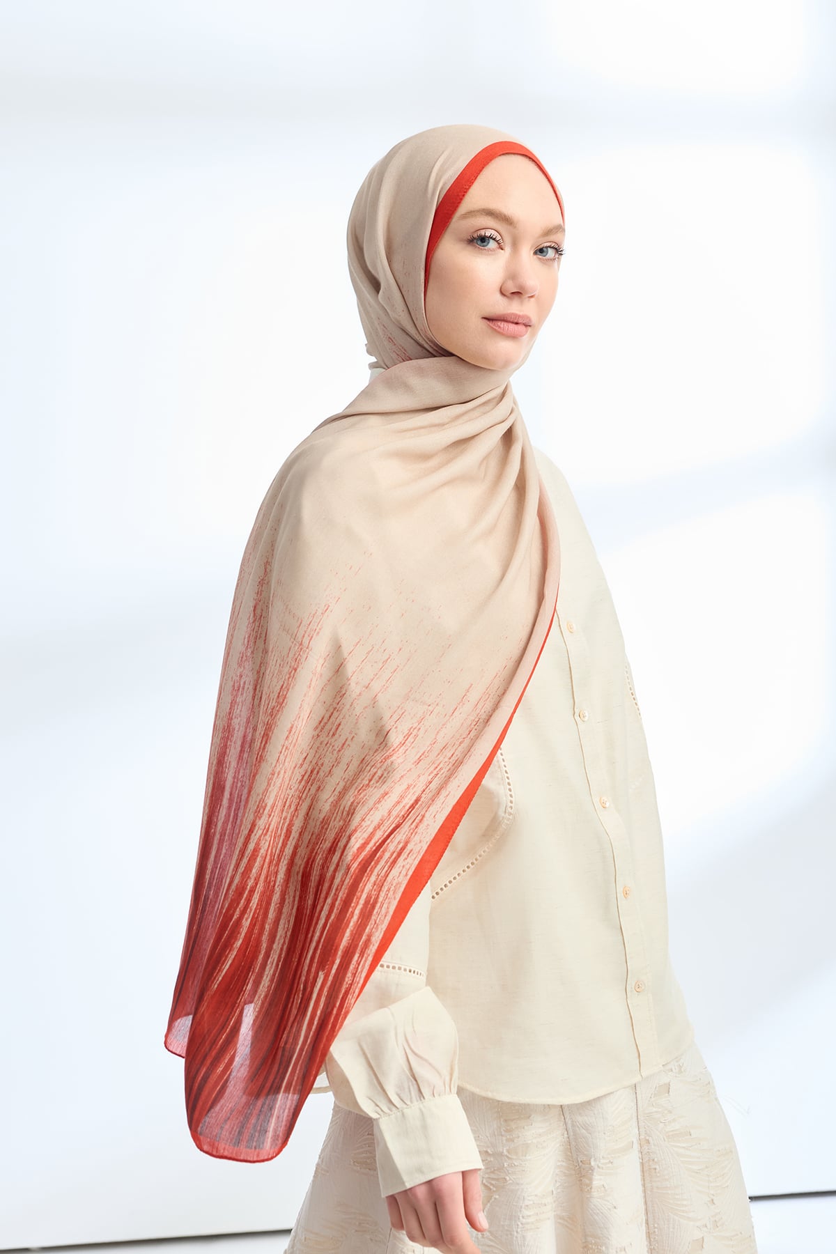 ELEGANT HARMONY LINORA DESEN ŞAL - KIRMIZI