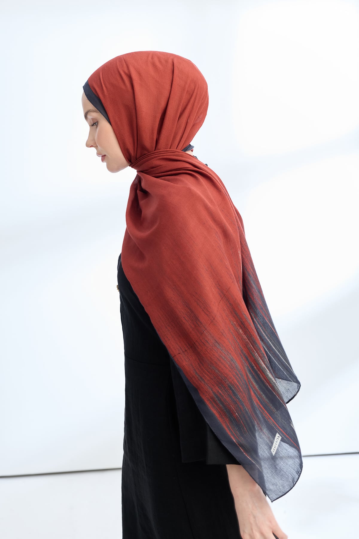 ELEGANT HARMONY LINORA DESEN ŞAL - SİYAH - BORDO