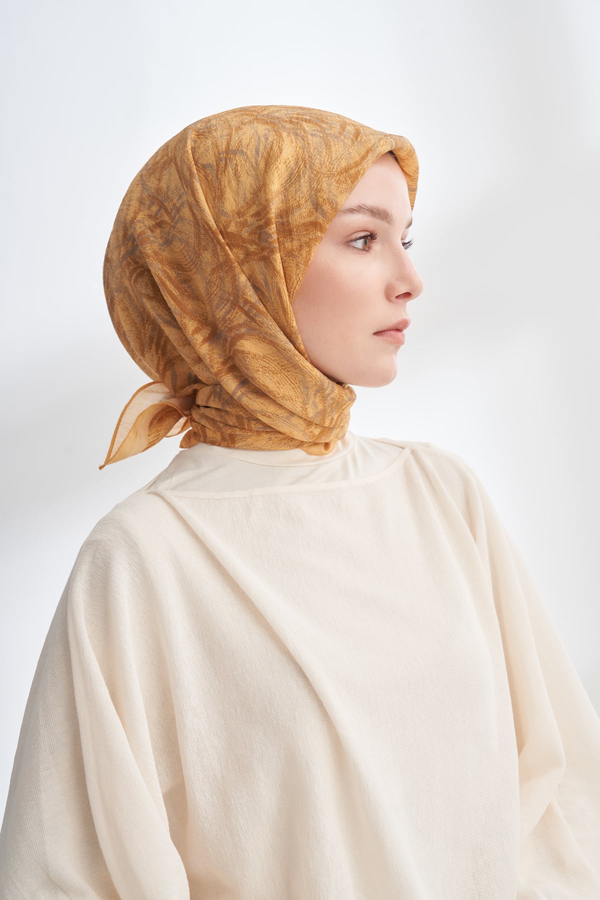 ENDLESS WAVES DESEN THE TENCEL EDIT EŞARP  - SAFRAN