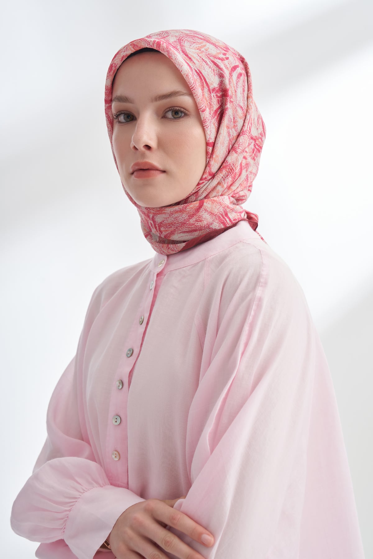ENDLESS WAVES DESEN THE TENCEL EDIT EŞARP  - BORDO