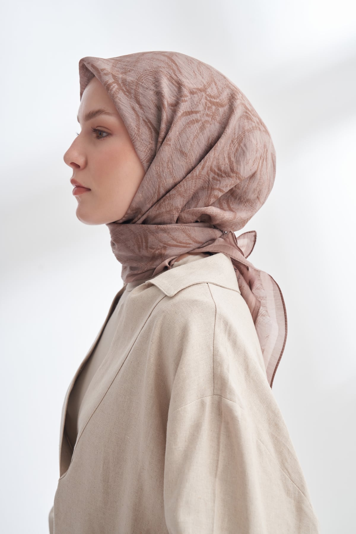 ENDLESS WAVES DESEN THE TENCEL EDIT EŞARP  - VİZON