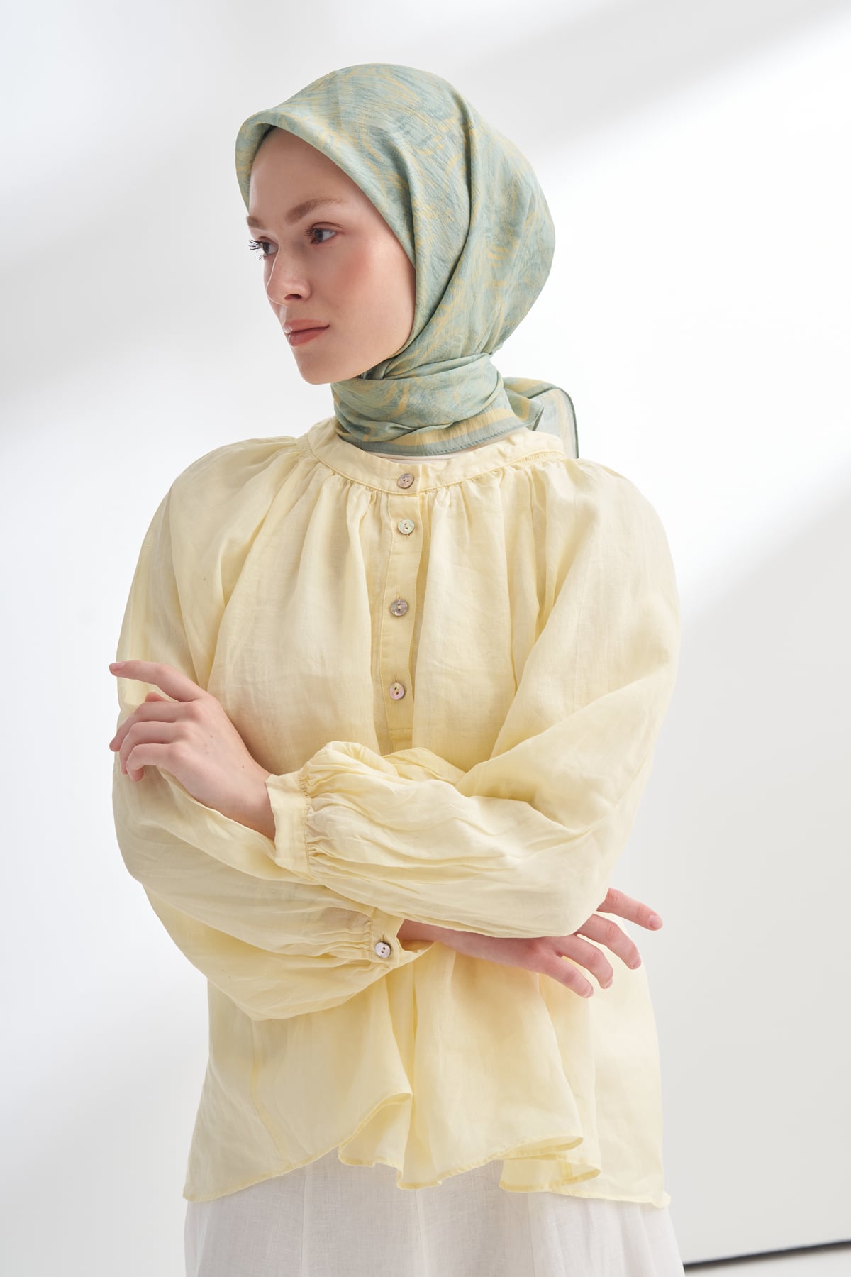 ENDLESS WAVES DESEN THE TENCEL EDIT EŞARP  - SOFT  YEŞİL