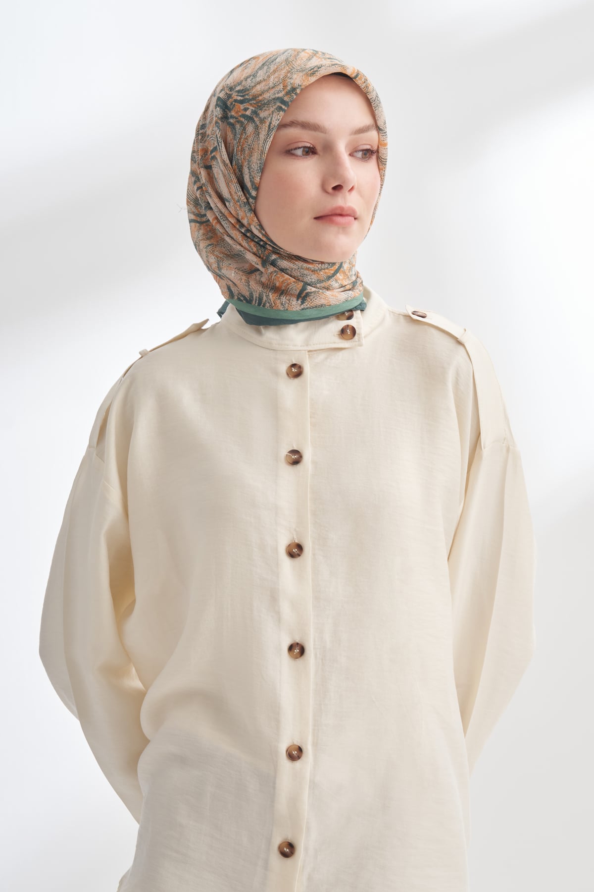 ENDLESS WAVES DESEN THE TENCEL EDIT EŞARP  - ÇAM YEŞİLİ