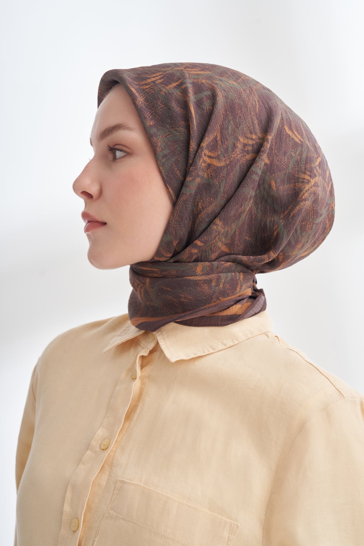 ENDLESS WAVES DESEN THE TENCEL EDIT EŞARP  - MARSALA