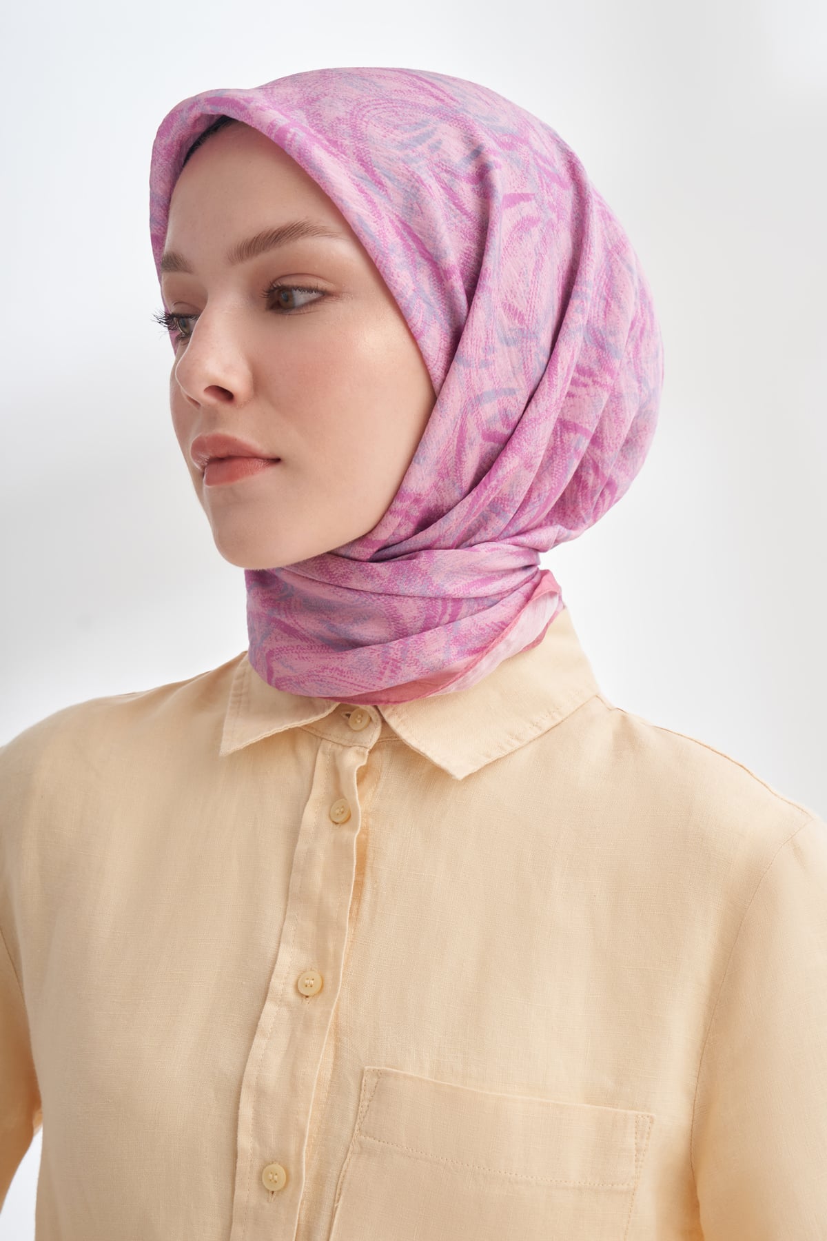 ENDLESS WAVES DESEN THE TENCEL EDIT EŞARP  - PUDRA