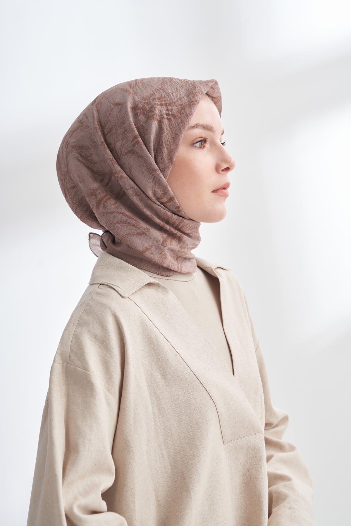 ENDLESS WAVES DESEN THE TENCEL EDIT EŞARP  - VİZON