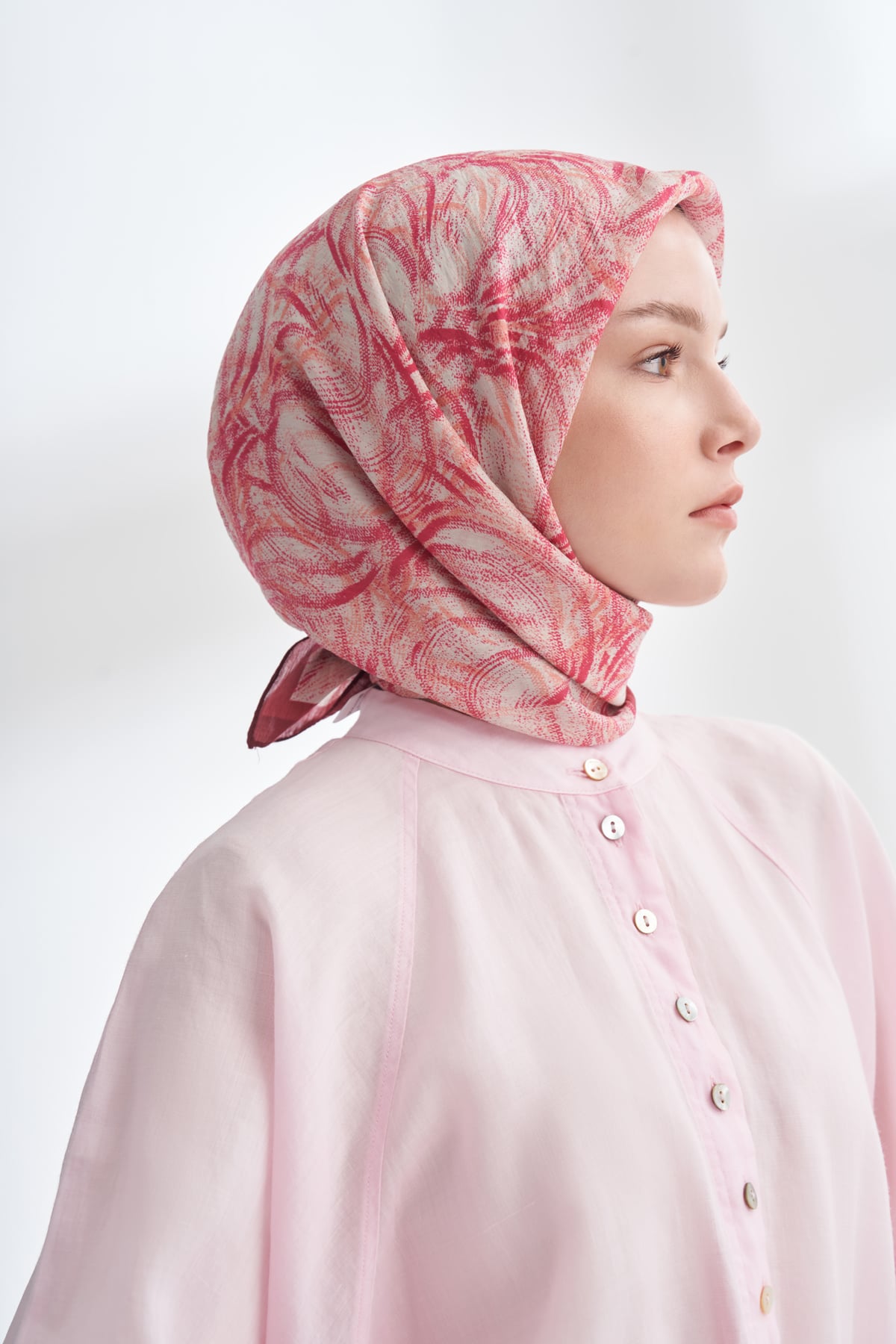ENDLESS WAVES DESEN THE TENCEL EDIT EŞARP  - BORDO