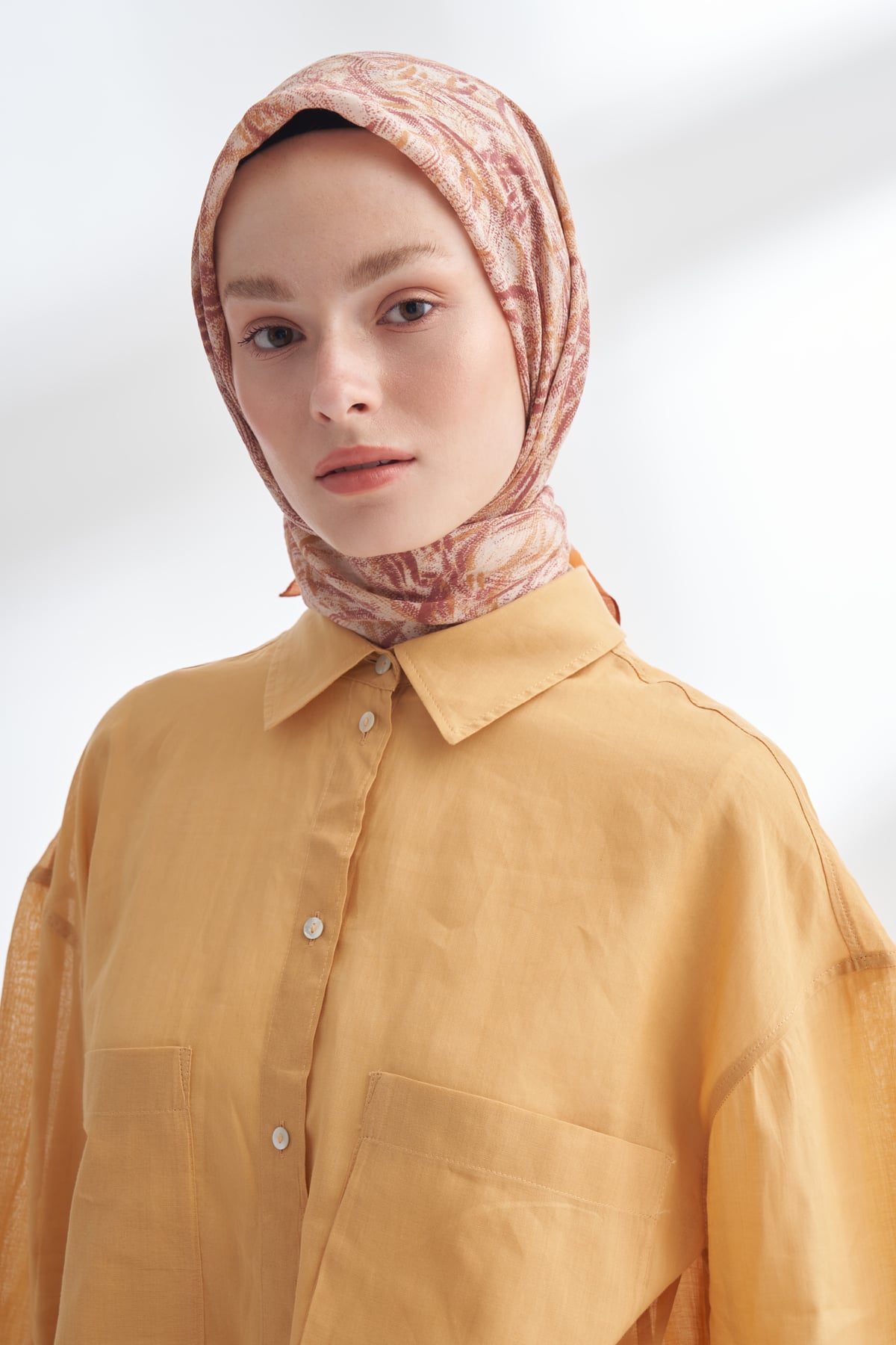 ENDLESS WAVES DESEN THE TENCEL EDIT EŞARP  - KARAMEL
