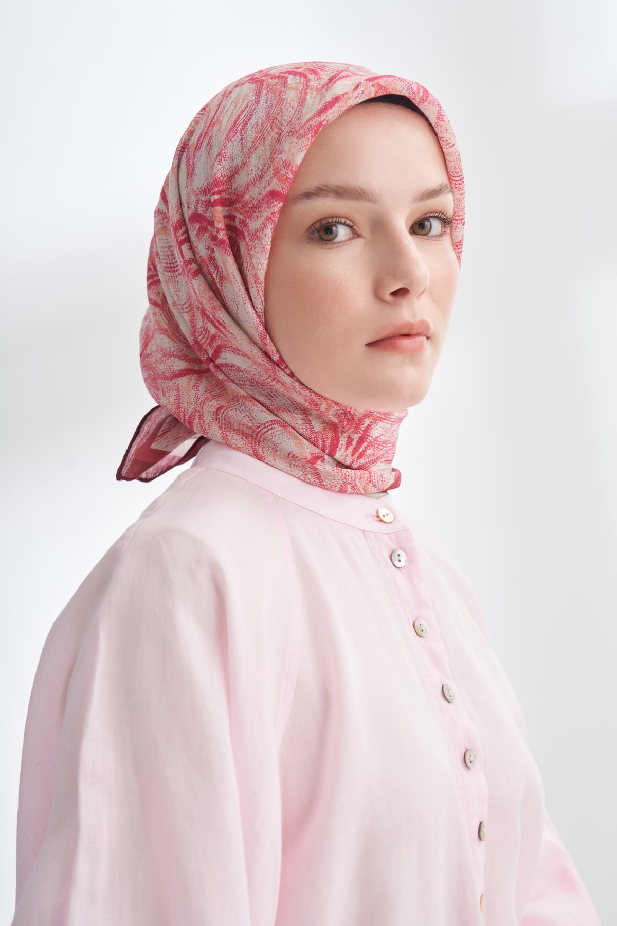 ENDLESS WAVES DESEN THE TENCEL EDIT EŞARP  - BORDO