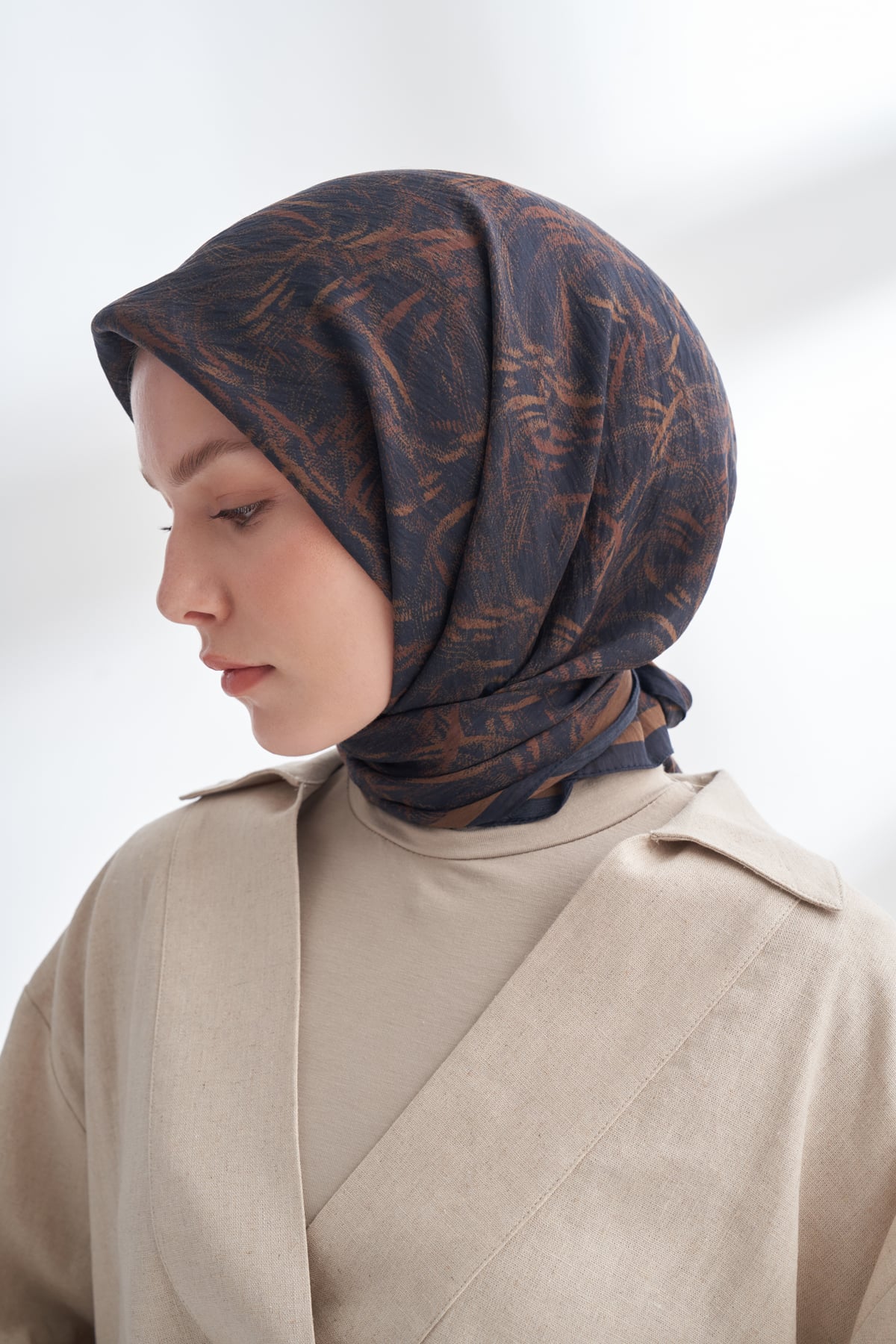 ENDLESS WAVES DESEN THE TENCEL EDIT EŞARP  - LACİVERT - DORE
