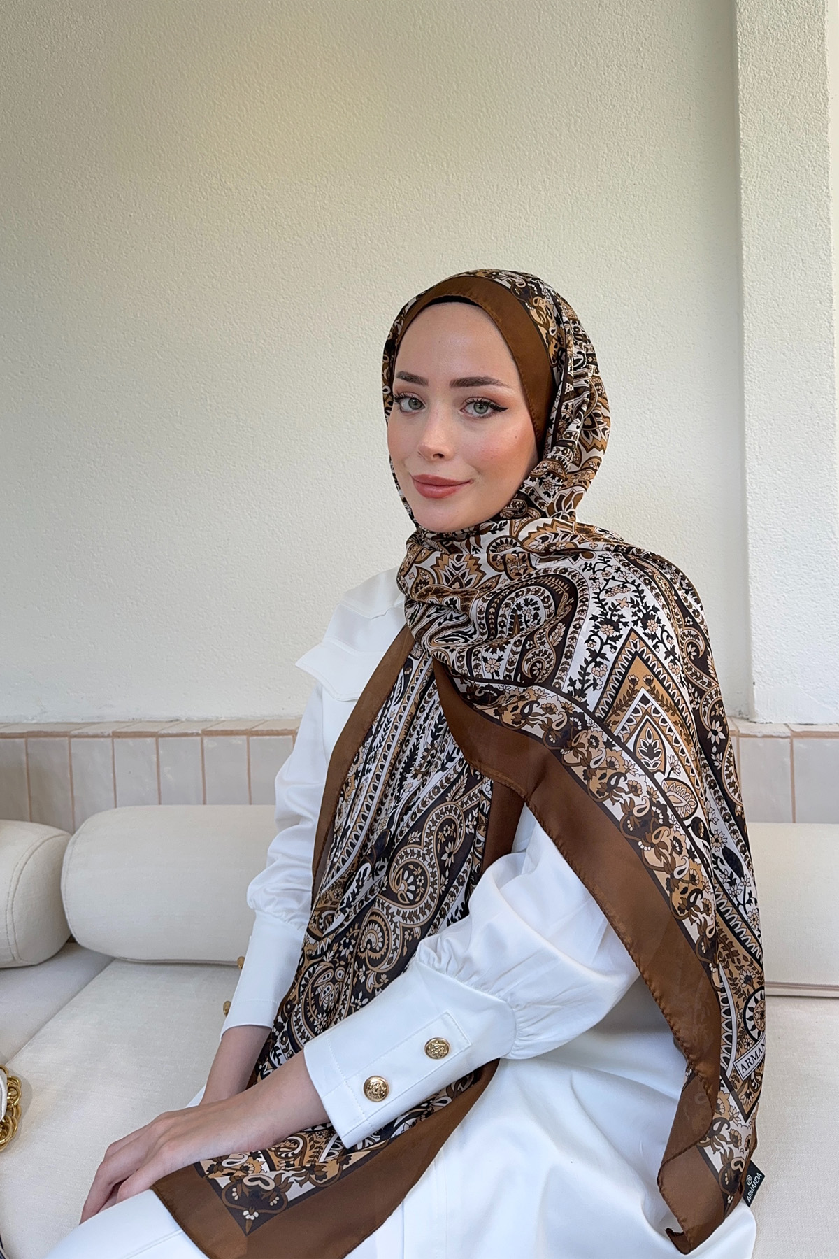 ETHNIC VUAL PASHMINA DESEN ŞAL - KAHVE
