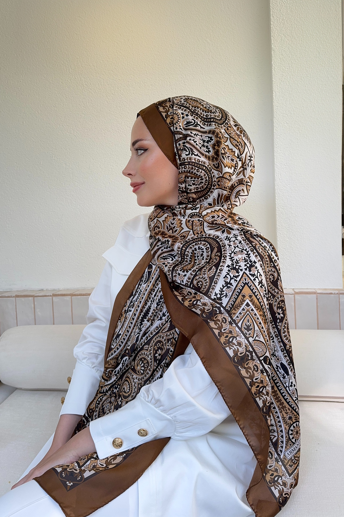 ETHNIC VUAL PASHMINA DESEN ŞAL - KAHVE