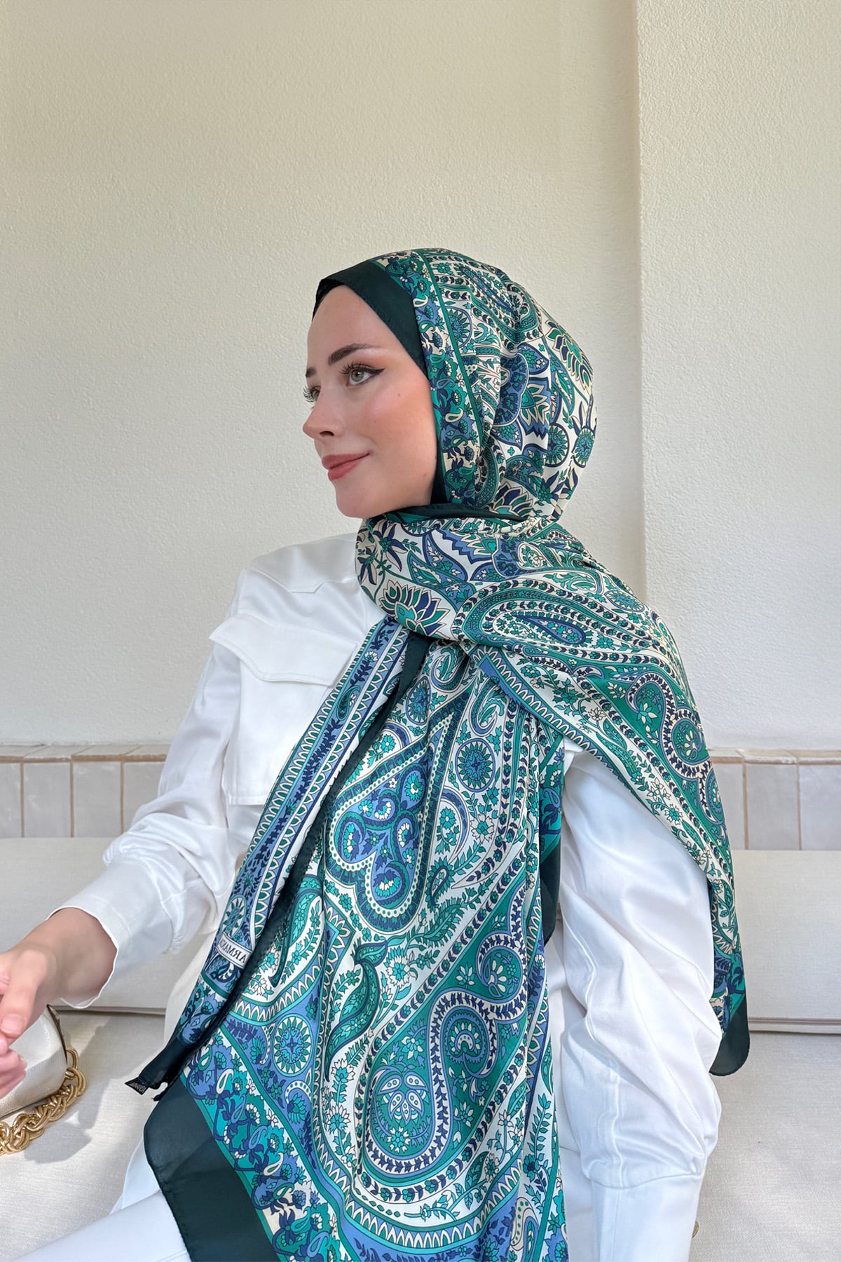 ETHNIC VUAL PASHMINA DESEN ŞAL - ZÜMRÜT