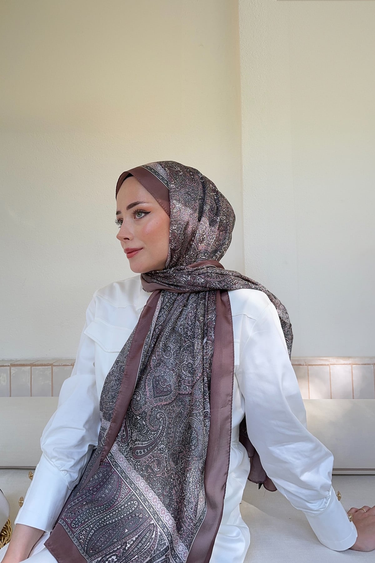 ETHNIC VUAL VINTAGE DESEN ŞAL - MAT GÜLKURUSU
