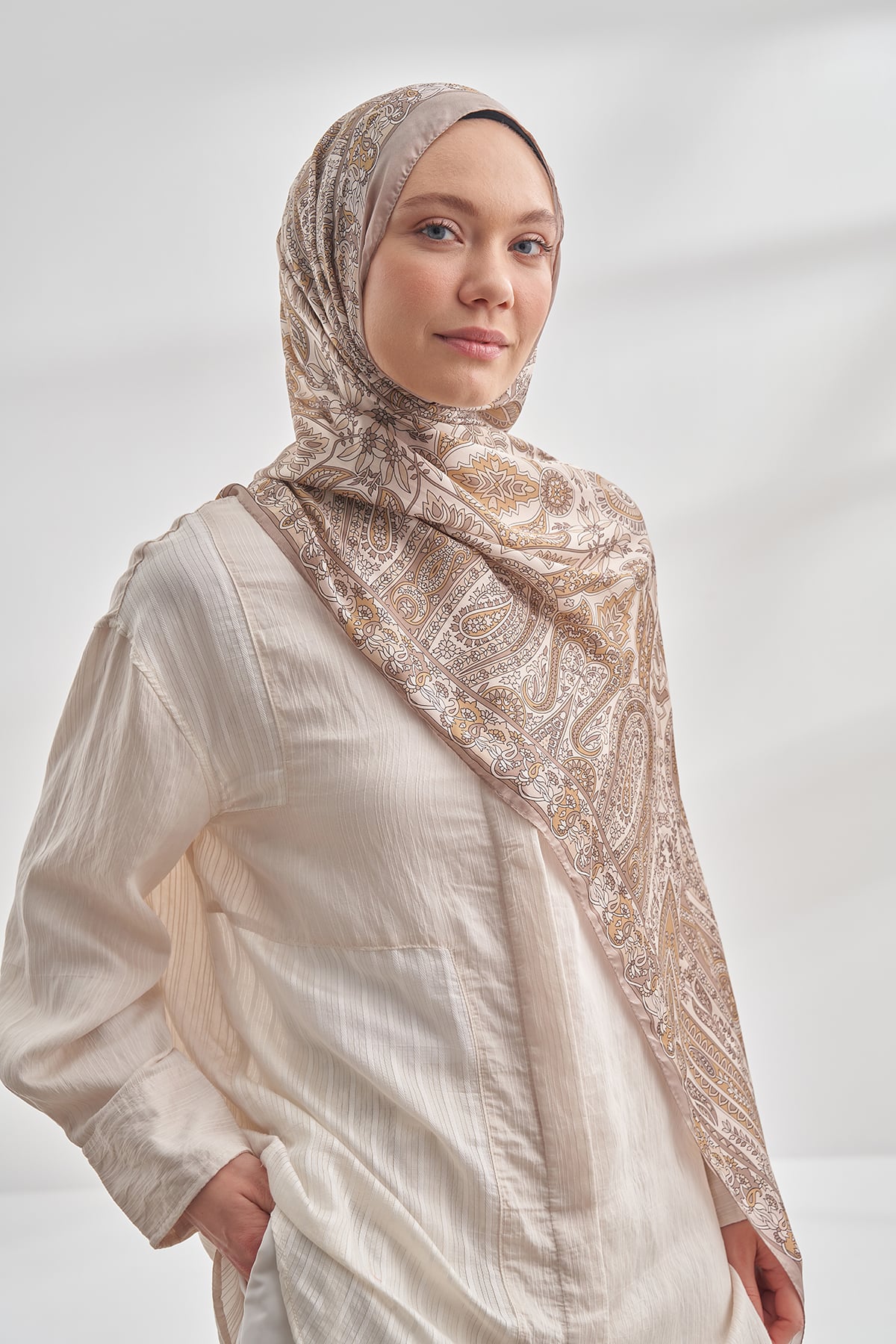 ETRO VUAL PASHMINA DESEN ŞAL - BEJ