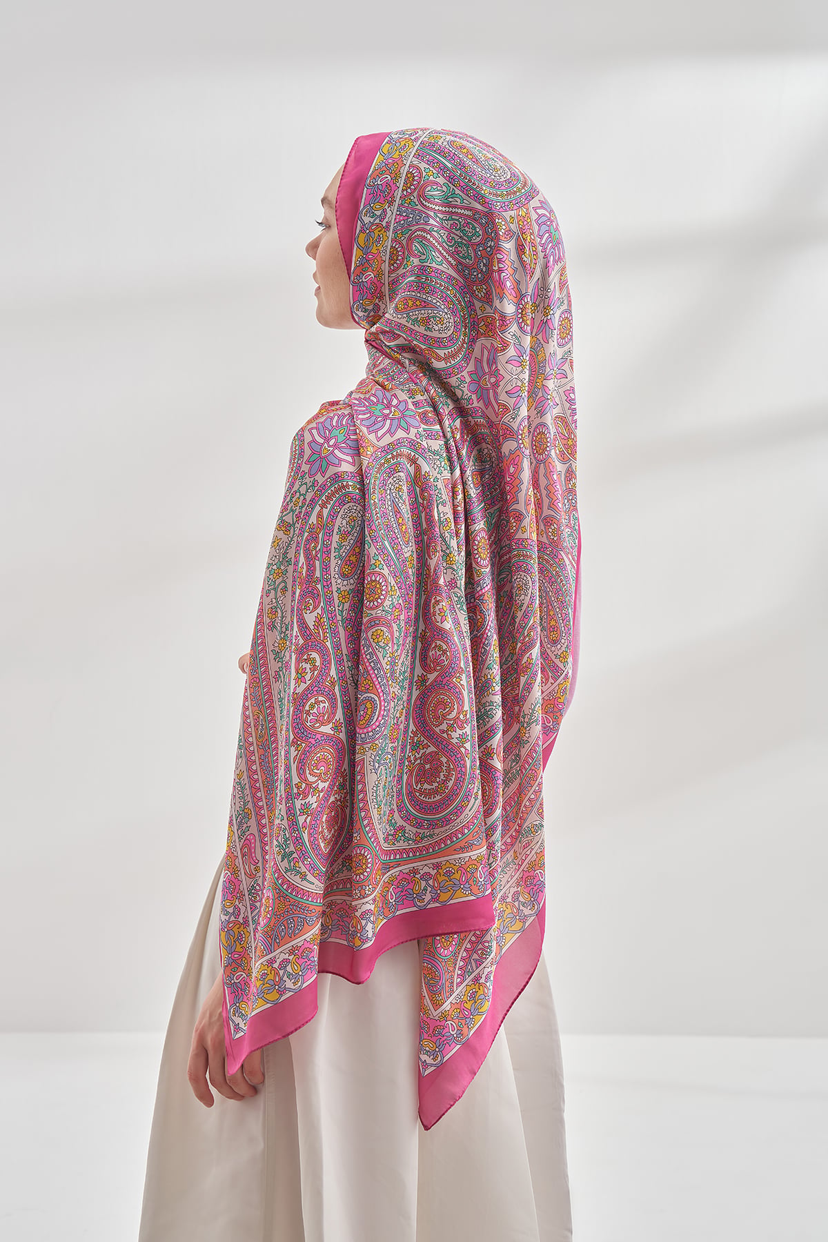 ETRO VUAL PASHMINA DESEN ŞAL - FUŞYA - PEMBE